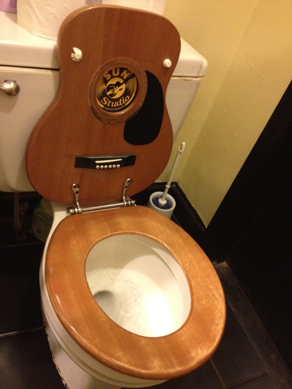 A toilet fit for a King, restroom in Sun Studios, Memphis, Tn