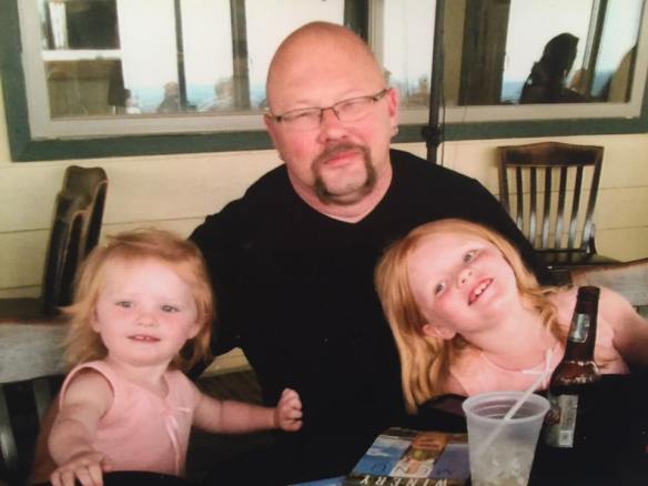 Robert Sean Hilligoss with his girls Audrey and Annalynn, 2015