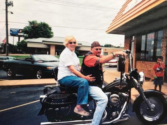 Sean with mom on motorcylce