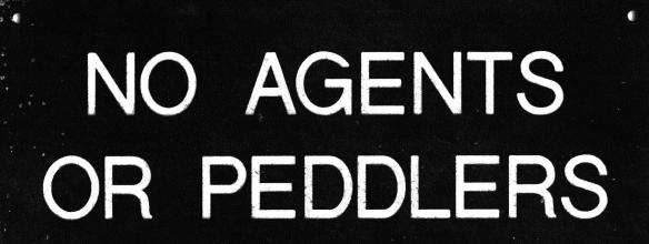 No agents or peddlers